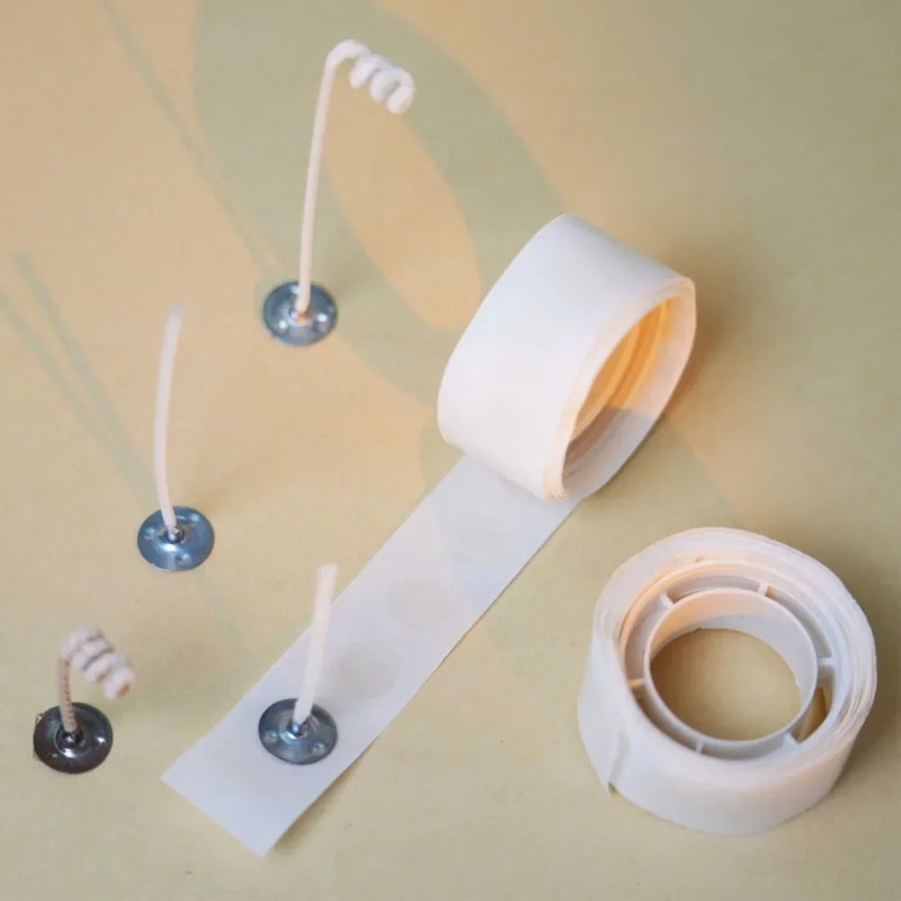 Candle Making Wicks - 100 pontos/rolo vela pavio adesivos 10mm