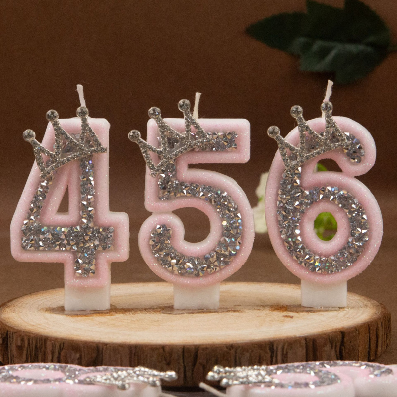 Velas digitais 0-9 rosa prata  - Paraffin Candle Wax avaliação e preço