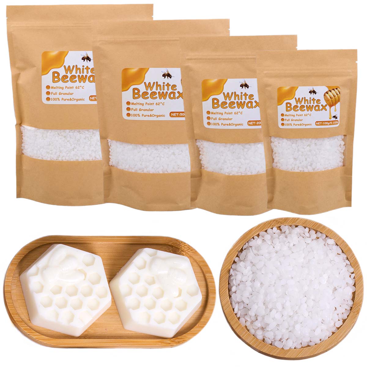 Cera de abelha branca pura nat - Candle Making Wicks avaliação e preço